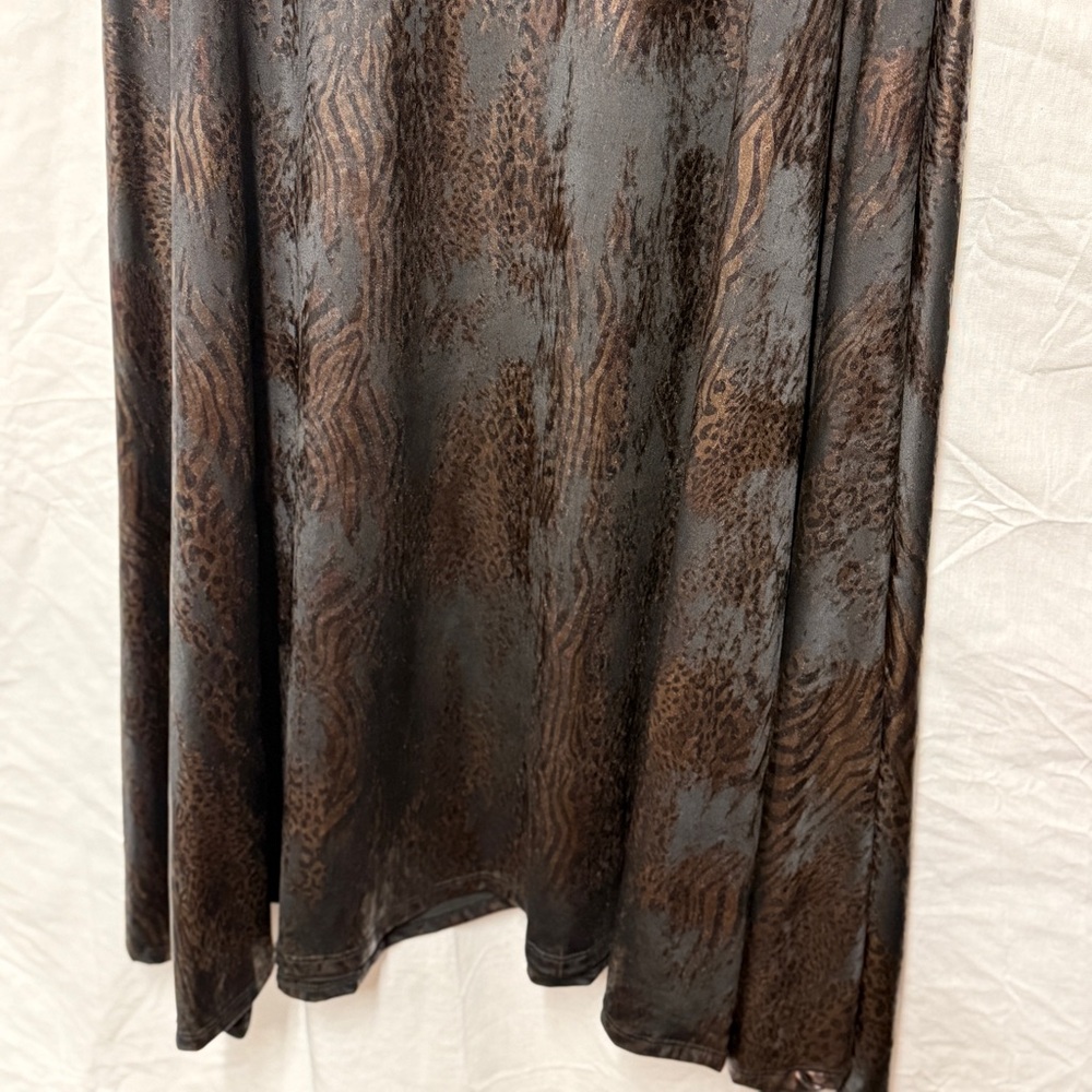 ISH Elegant Black and Brown Maxi Skirt - Picture 6 of 7